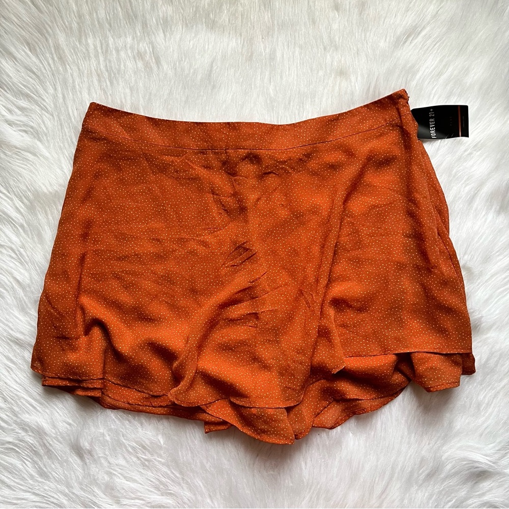 Forever 21 plus size orange patterned skort